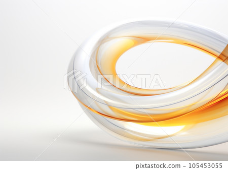 豪華優雅的白色和金色抽象波浪背景 105453055