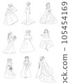 Various women in wedding dresses (white) 105454169