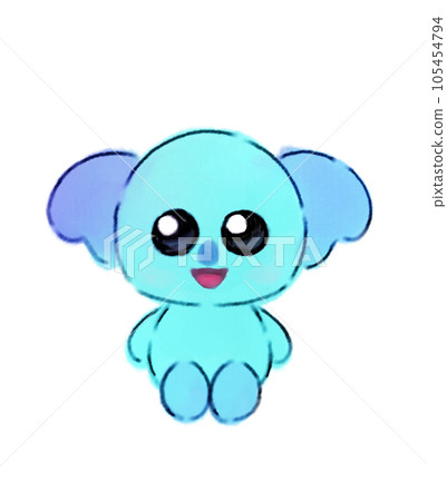 [Sitting pose] Fluffy animal illustration like a stuffed animal [Koala] 105454794