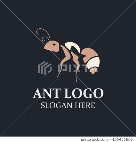 Ant logo design silhouette. Isolated animal ants on background design 105455606