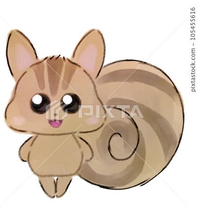 [Careful pose] Fluffy animal illustration like a stuffed animal [Squirrel] 105455616