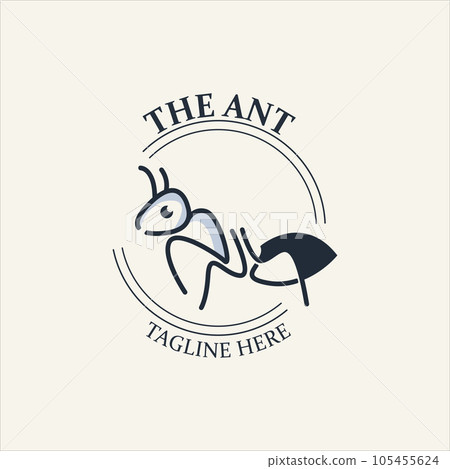 Ant logo design silhouette. Isolated animal ants on background design Ant logo design silhouette. Isolated animal ants on background design 105455624