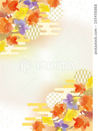 Autumn leaves and Japanese modern fashionable background illustration Autumn leaves and Japanese modern fashionable background illustration 105456868