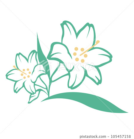 簡單的百合花插畫 簡單的百合花插畫 105457158