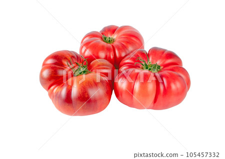 Purple tomato vegetables isolated on white background Purple tomato vegetables isolated on white background 105457332