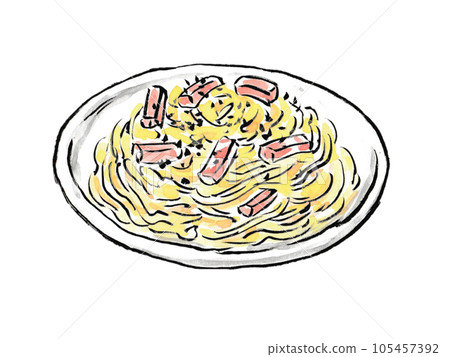 Carbonara with rumbling bacon Carbonara with rumbling bacon 105457392