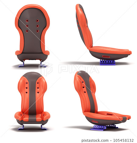 set of new sport car seat 3d render on white set of new sport car seat 3d render on white 105458132