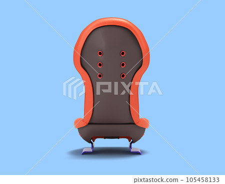 New sport car seat back view 3d render on blue 105458133