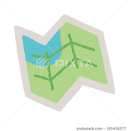 地圖的手寫矢量插圖 地圖的手寫矢量插圖 105458577