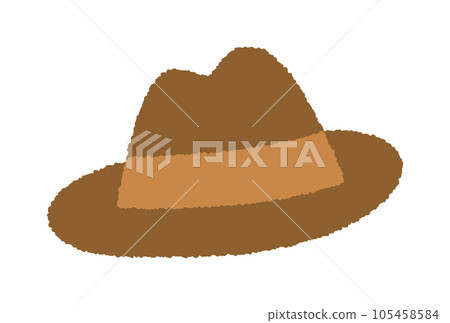 Hand-drawn vector illustration of a fedora hat 105458584