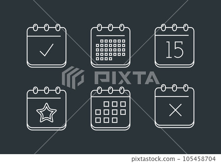 Calendar Line Icons Calendar Line Icons 105458704