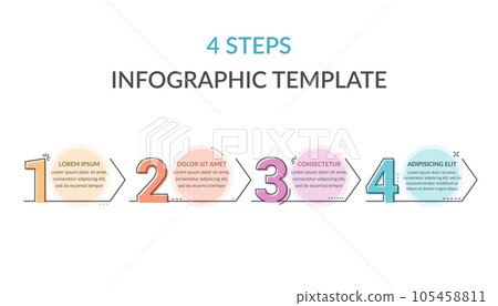 Infographic Template with 4 Steps - Stock Illustration [105458811] - PIXTA