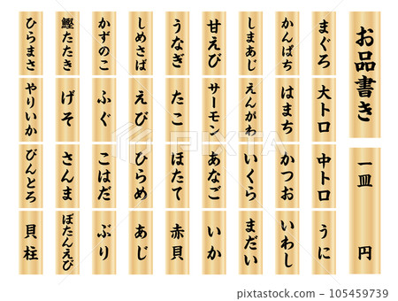 壽司木板菜單豎寫1 105459739