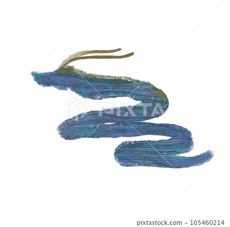 Illustration of a fashionable dragon 105460214