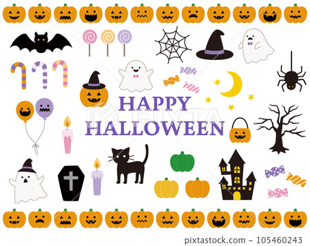 Cute halloween vector icon set 105460243