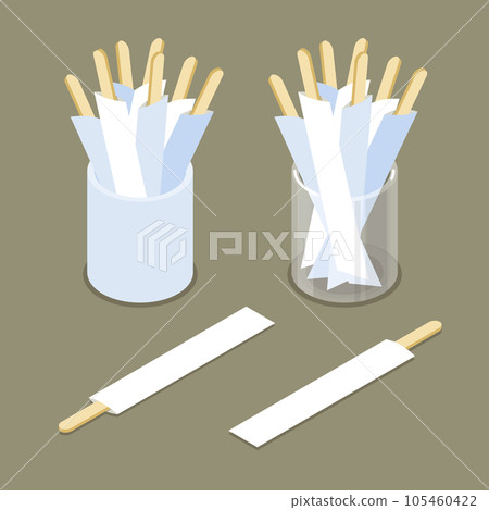 木製攪拌機的等距矢量圖 105460422