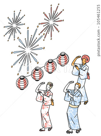 入境：跳舞 Bon Odori 的外國男女 105461255