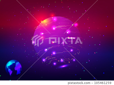 World engineering glowing networking internet online technology abstract background graphic design vector illustration 105461259