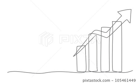 Profit One line drawing isolated on white background 105461449