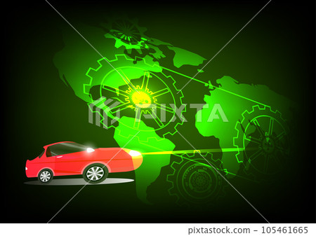 Electric car technology futuristic global network engineering abstract background vector illustration Electric car technology futuristic global network engineering abstract background vector illustration 105461665