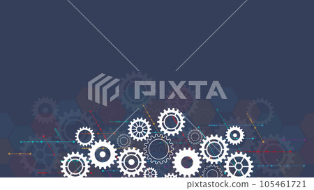 Cogs and gear wheel mechanisms. Concepts and ideas for hi-tech digital technology and engineering design. Vector illustration 105461721