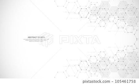 Abstract background with geometric shapes and hexagon pattern. Vector illustration Abstract background with geometric shapes and hexagon pattern. Vector illustration 105461758