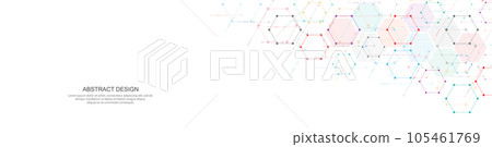 Abstract background and geometric pattern with hexagons for banner design or header. Vector illustration Abstract background and geometric pattern with hexagons for banner design or header. Vector illustration 105461769