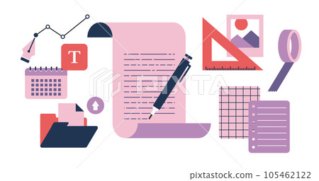 Production Creative business illustration Vector material Color scheme 2 Production Creative business illustration Vector material Color scheme 2 105462122