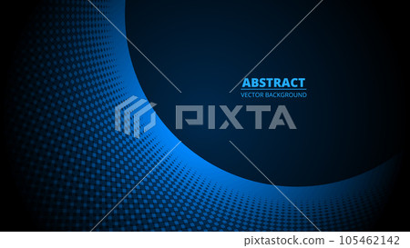 Dark blue abstract background with circle and halftone. 105462142