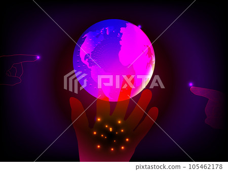 Internet online robot cyberspace artificial intelligence communication global abstract background vector illustration 105462178