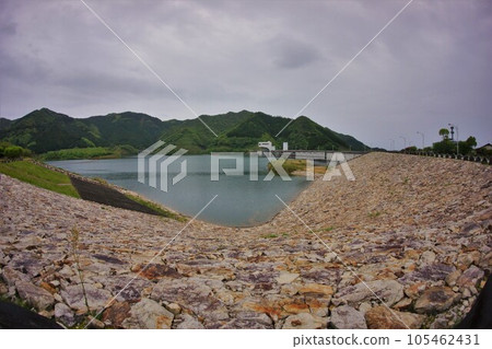 Rockfill section of Ryumon Dam embankment 105462431