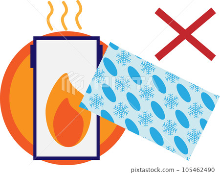 An illustration that imagines NG to cool a hot smartphone with a cooling agent 105462490