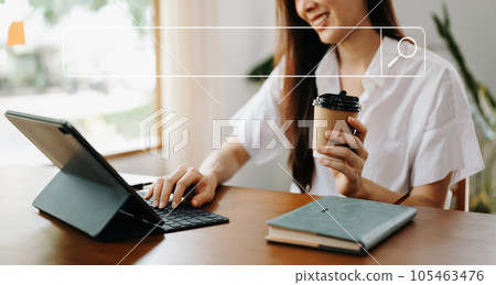 Searching Browsing Internet Data Information Networking Concept with blank search bar. Searching Browsing Internet Data Information Networking Concept with blank search bar. 105463476