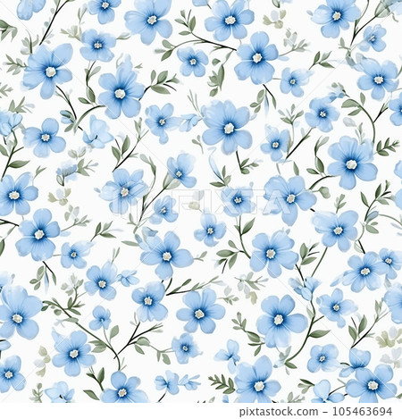 seamless smal blue flowers pattern. generated ia 105463694