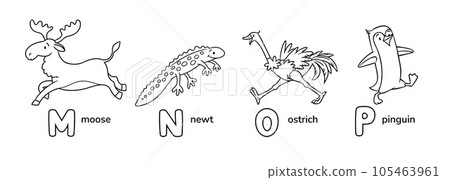 Animals ABC coloring book for kids Animals ABC coloring book for kids 105463961