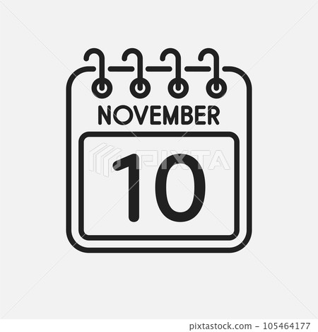 Icon page calendar day - 10 November Icon page calendar day - 10 November 105464177
