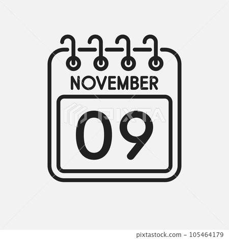 Icon page calendar day - 9 November 105464179