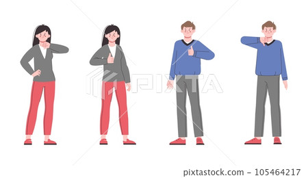Like dislike characters. Positive and negative person, casual fun and sad woman man. Feedback or review, voting signs modern splendid adults vector scene 105464217