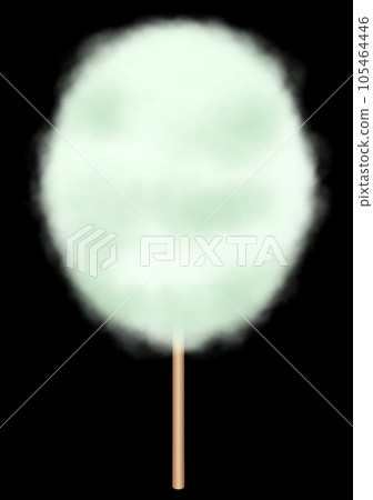 Classic cotton candy with a stick Real touch illustration ~ White green Classic cotton candy with a stick Real touch illustration ~ White green 105464446