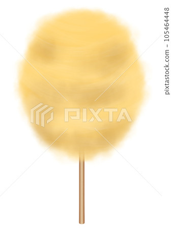 Classic cotton candy with a stick Illustration close to real touch ~ Yellow Vivid Yellow 105464448