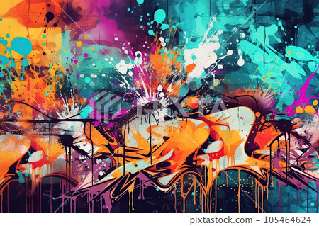 Graffiti style design background in bright colors Graffiti style design background in bright colors 105464624