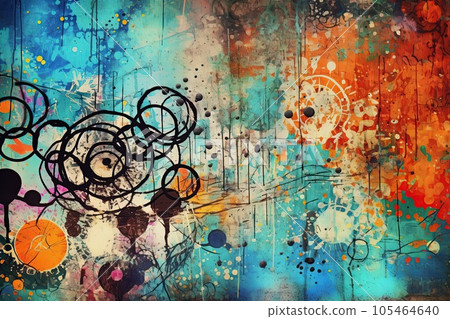 Graffiti style design background in bright colors 105464640