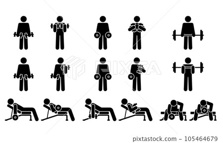 Arm training pictogram 105464679