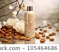 almond shampoo for hair treatment. 105464686