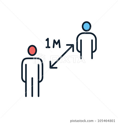 Social distancing. Keep distance vector icon 105464801