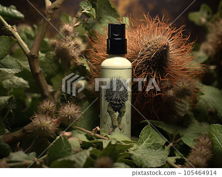 burdock shampoo for hair treatment. 105464914