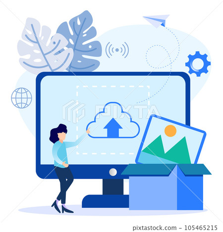 Illustration vector graphic cartoon character of image upload Illustration vector graphic cartoon character of image upload 105465215
