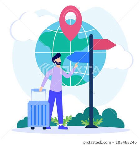 Illustration vector graphic cartoon character of navigation map 105465240