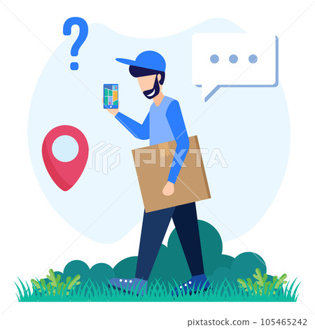 Illustration vector graphic cartoon character of navigation map 105465242