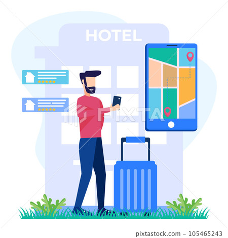 Illustration vector graphic cartoon character of navigation map 105465243